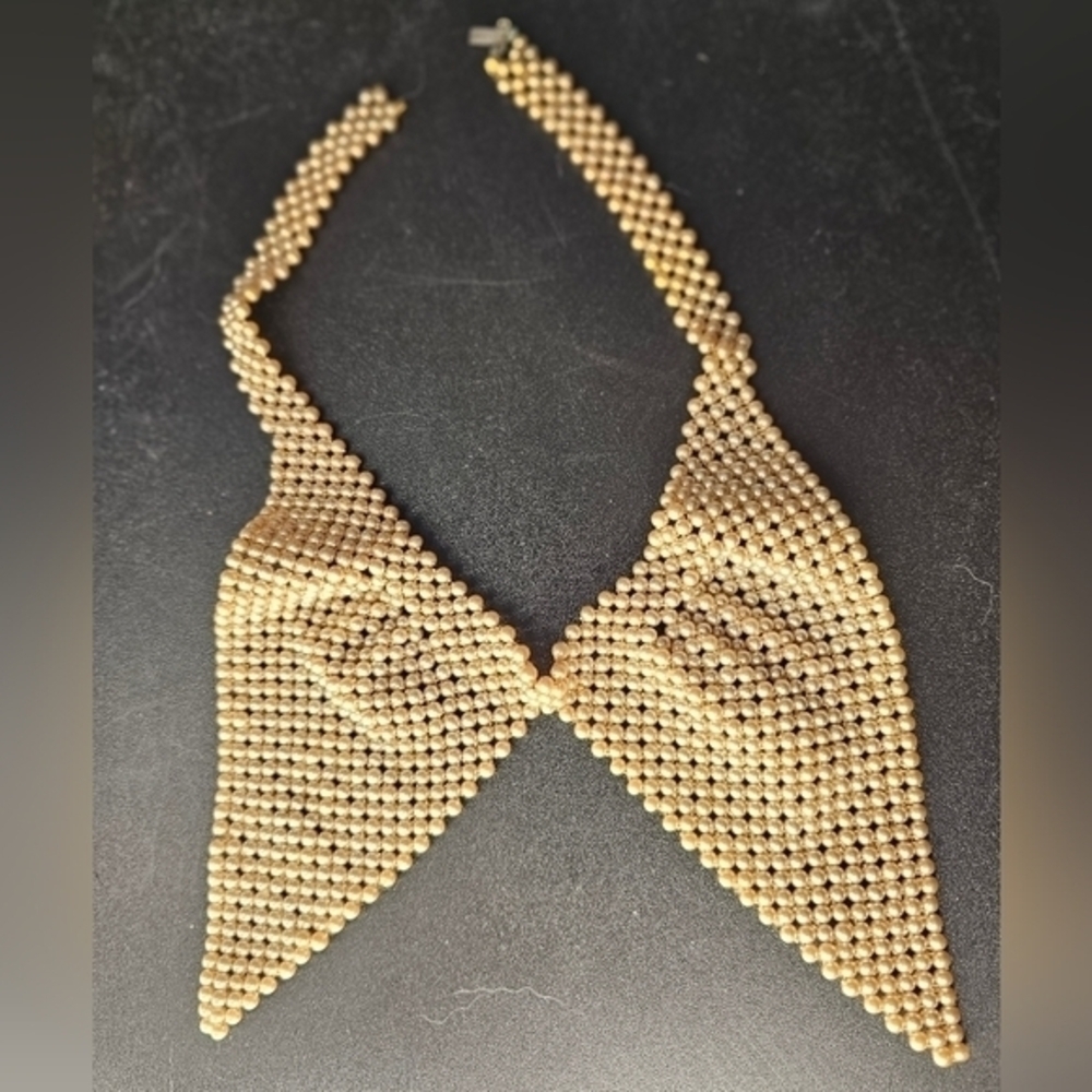 Vintage tiny‎ pearl bib necklace